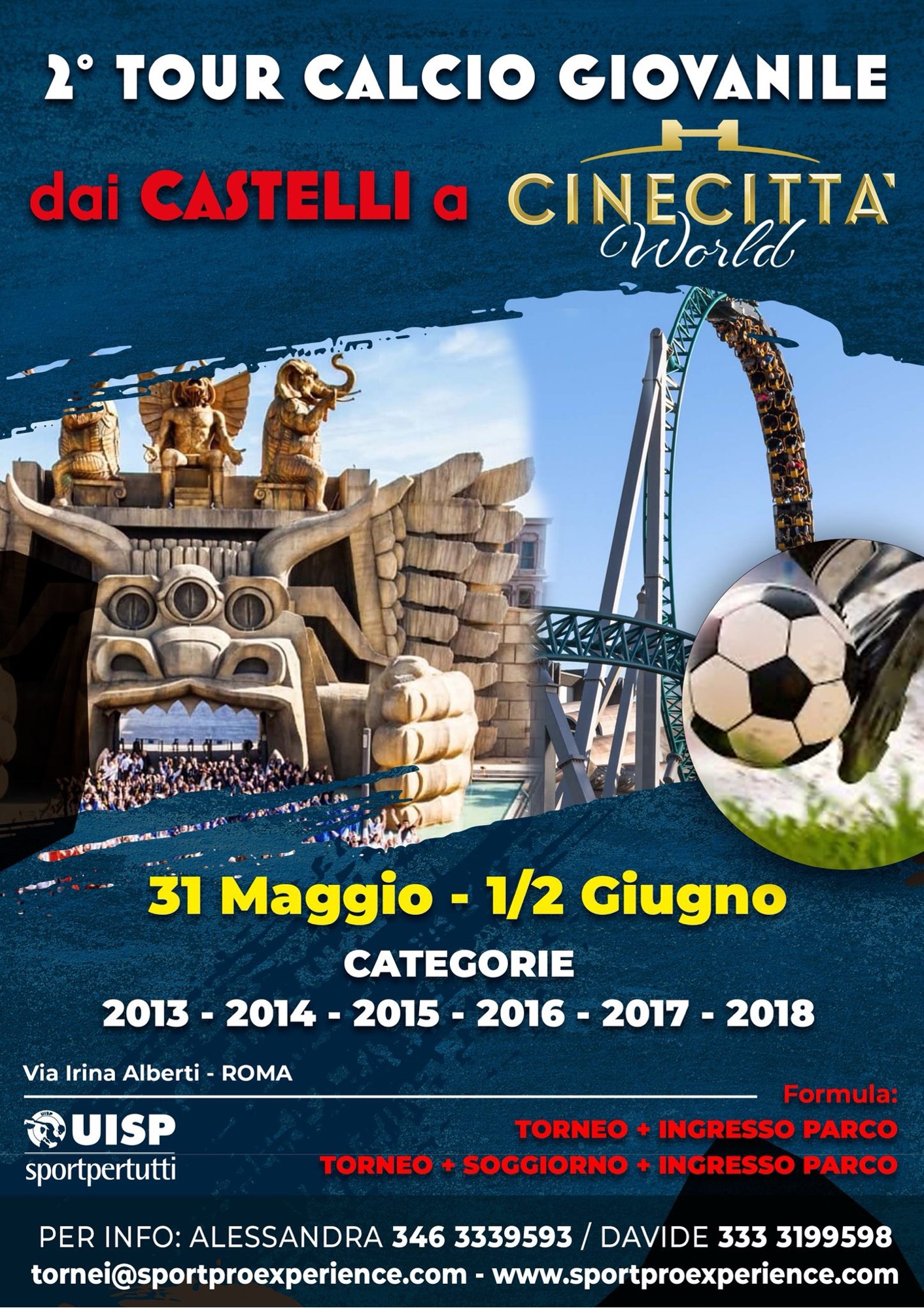 2° TOUR CALCIO GIOVANILE – DAI CASTELLI A CINECITTÀ WORLD