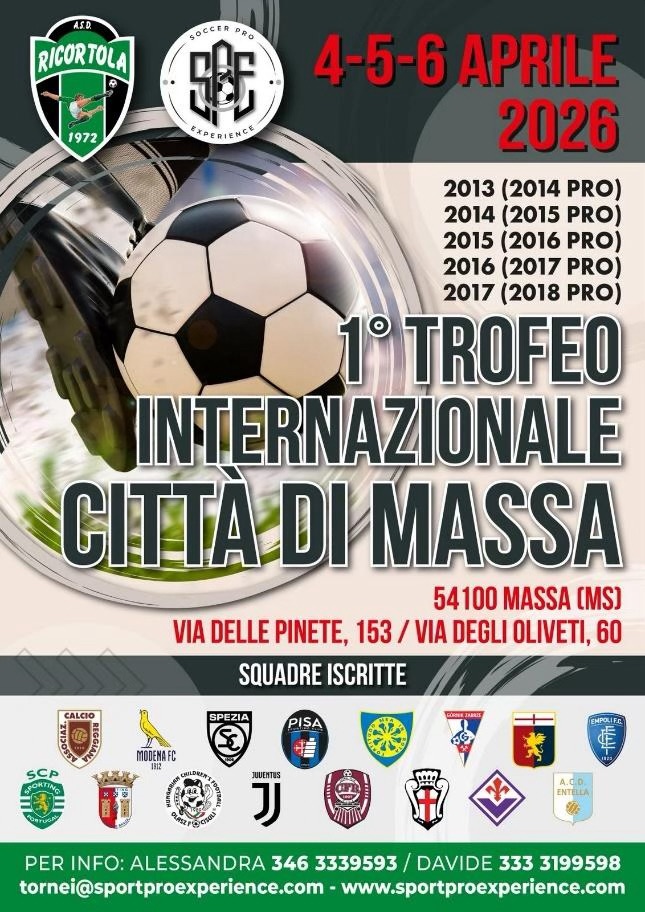 ⚽ 1° Trofeo Internazionale “Città di Massa” 2026